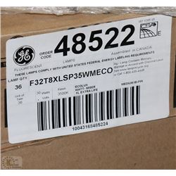 NEW CASE OF 36 NEW 4' G.E. FLUORESCENT LIGHTBULBS