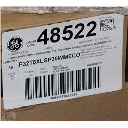 NEW CASE OF 36 NEW 4' G.E. FLUORESCENT LIGHTBULBS