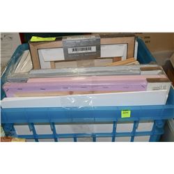 CRATE OF VARIOUS SIZED ARTIST CANVAS AND