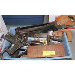 TOTE OF MOSTLY VINTAGE TOOLS
