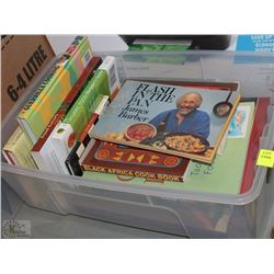 TOTE OF COOKBOOKS