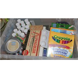 TOTE OF ART SUPPLIES