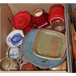 BOX OF BOWLS AND VASES