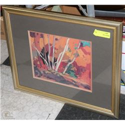 ESTATE FRAMED DOUBLE MATTED FOREST PICTURE