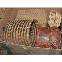 BOX OF WICKER BASKETS