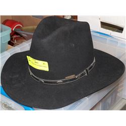 STETSON BLACK LEATHER COWBOY HAT