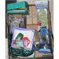 FLAT OF NEW ITEMS INCLUDING CHRISTMAS ITEMS,