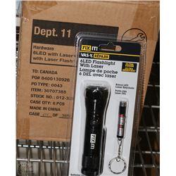 CASE OF 6 LED+LASER FLASHLIGHT SETS