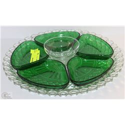MUILTI TRAY GLASS SERVING DISH