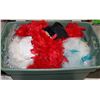 Image 1 : LARGE PLASTIC TOTE WITH 1920-1930'S BOA'S, DRESSES