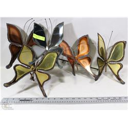 1960'S BRUSHED METAL BUTTERFLY WALL ART
