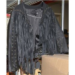 FAUX LEATHER FRINGE JACKET LADIES SMALL