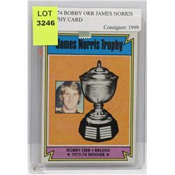 1973/74 BOBBY ORR JAMES NORRIS TROPHY CARD