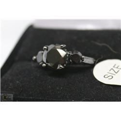 BLACK ON BLACK SZ 8 LADIES RING