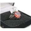 Image 1 : RED ON BLACK SZ 8 LADIES RING