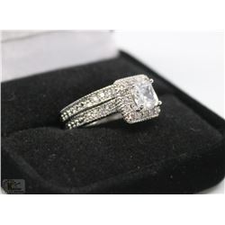 LADIES CZ ENGAGEMENT RING PAIR