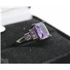 Image 1 : PURPLE ON BLACK SZ 8 LADIES RING