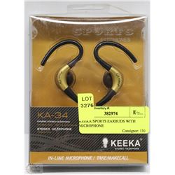 KEEKA SPORTS EARBUDS WITH MICROPHONE
