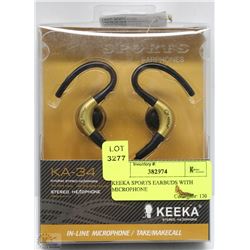 KEEKA SPORTS EARBUDS WITH MICROPHONE