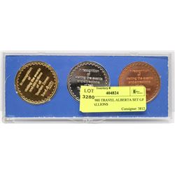 RARE 1980 TRAVEL ALBERTA SET OF 3 MEDALLIONS