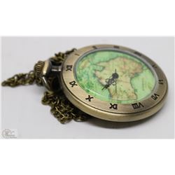 NEW AUSTRALIA MAP POCKET WATCH WITH CHAIN