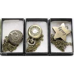 LOT OF 3 NEW MINI POCKET WATCHES ALL INCL LUCKY