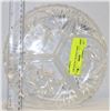 Image 1 : PINWHEEL CRYSTAL 3 PLACE DELI DISH