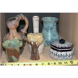 LOT OF VASES AND TRINKET BOX