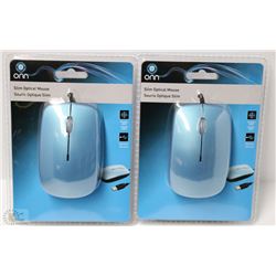 CASE OF 2 SLIM OPTICAL WIRED MICE