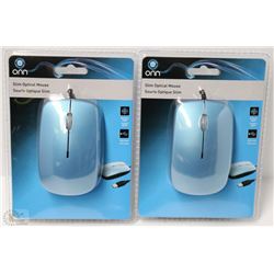 CASE OF 2 SLIM OPTICAL WIRED MICE