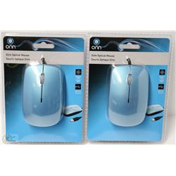CASE OF 2 SLIM OPTICAL WIRED MICE