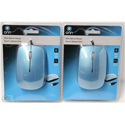 CASE OF 2 SLIM OPTICAL WIRED MICE