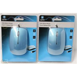 CASE OF 2 SLIM OPTICAL WIRED MICE