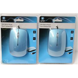 CASE OF 2 SLIM OPTICAL WIRED MICE