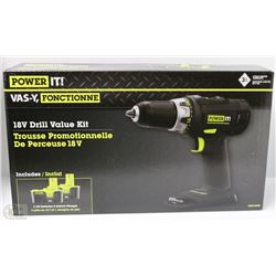 NEW POWER IT 18V DRILL VALUE KIT