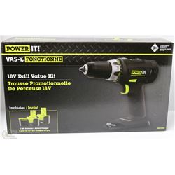 NEW POWER IT 18V DRILL VALUE KIT