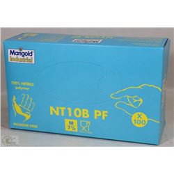 BOX OF 100PC NITRILE GLOVES SIZE MEDIUM