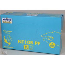 BOX OF 100PC NITRILE GLOVES SIZE MEDIUM