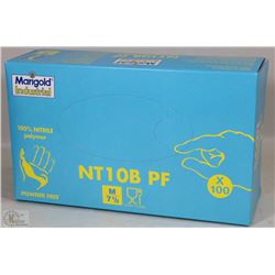 BOX OF 100PC NITRILE GLOVES SIZE MEDIUM