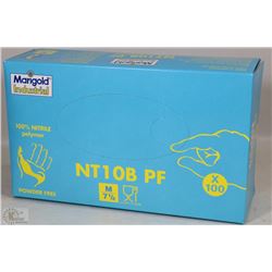 BOX OF 100PC NITRILE GLOVES SIZE MEDIUM