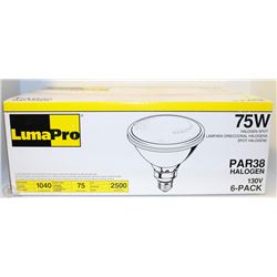 CASE OF 6PACK LUMAPRO 75W HALOGEN SPOT BULBS