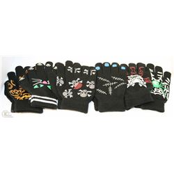 6 PACK OF GLOW IN THE DARK HALLOWEEN GLOVES