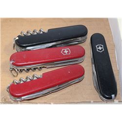 LOT of 4 VINTAGE SWISS ARMY VICTORINOX POCKET