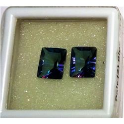 LOT OF 2 MATCHED BLUE MYSTIC QUARTZ GEMSTONES