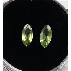 LOT OF 2 MATCHED MARQUISE CUT PERIDOT GEMSTONES