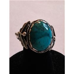 ARIZONA TURQUOISE 925 STAMPED  SILVER RING SZ 8