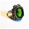Image 1 : GREEN PERIDOT & STERLING SILVER RING SZ 8.5