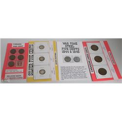 LOT OF COINS INCL THREE CANADIAN LARGE CENTS (1918