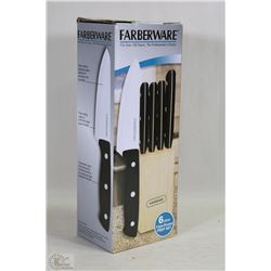 FARBERWARE 6PC KNIFE IN BLOCK SET