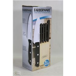 FARBERWARE 6PC KNIFE IN BLOCK SET